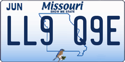 MO license plate LL9Q9E