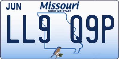 MO license plate LL9Q9P