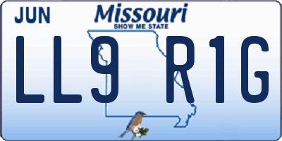 MO license plate LL9R1G