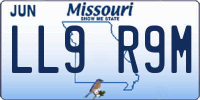 MO license plate LL9R9M