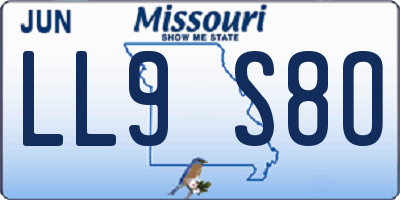 MO license plate LL9S8O