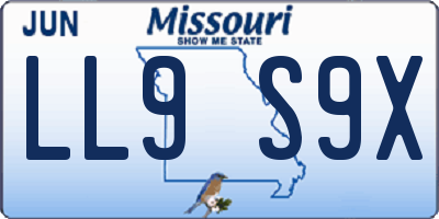 MO license plate LL9S9X