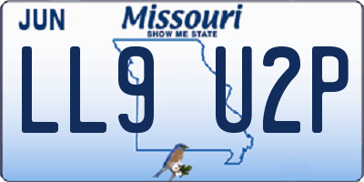 MO license plate LL9U2P