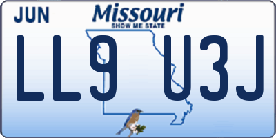 MO license plate LL9U3J