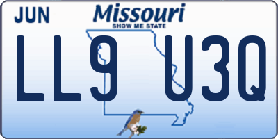 MO license plate LL9U3Q