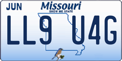 MO license plate LL9U4G