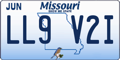 MO license plate LL9V2I