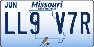 MO license plate LL9V7R