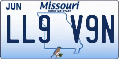 MO license plate LL9V9N