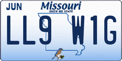 MO license plate LL9W1G