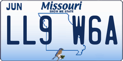 MO license plate LL9W6A