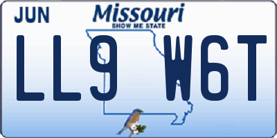 MO license plate LL9W6T