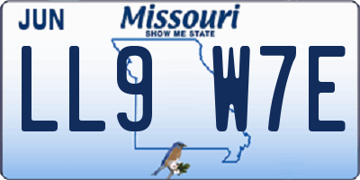 MO license plate LL9W7E