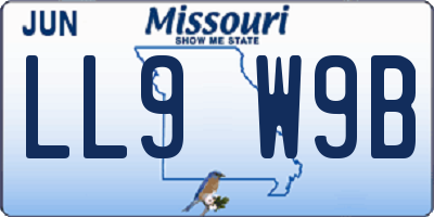 MO license plate LL9W9B