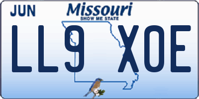 MO license plate LL9X0E