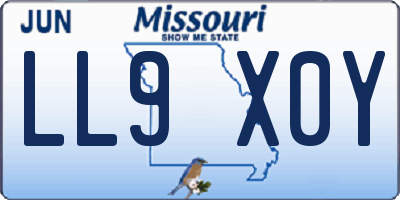 MO license plate LL9X0Y
