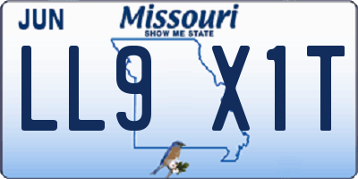 MO license plate LL9X1T