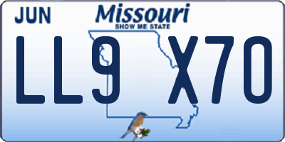MO license plate LL9X7O