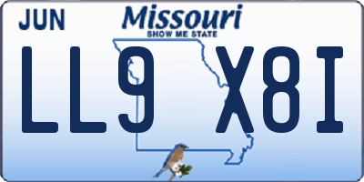 MO license plate LL9X8I
