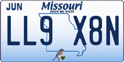 MO license plate LL9X8N