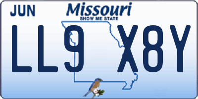 MO license plate LL9X8Y