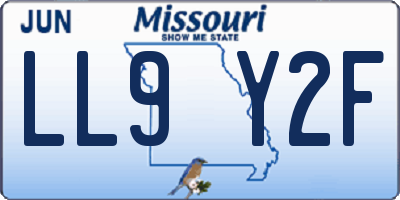 MO license plate LL9Y2F