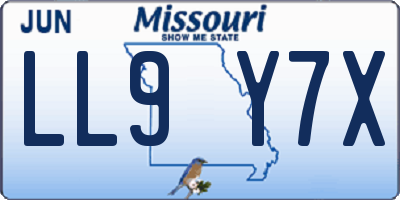 MO license plate LL9Y7X