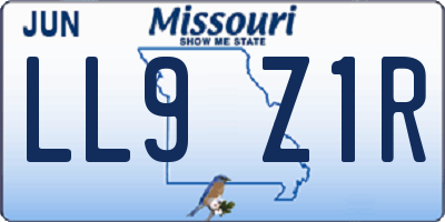 MO license plate LL9Z1R