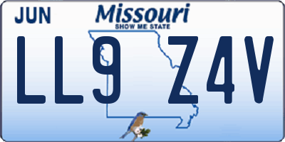 MO license plate LL9Z4V