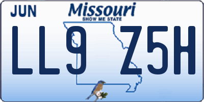 MO license plate LL9Z5H