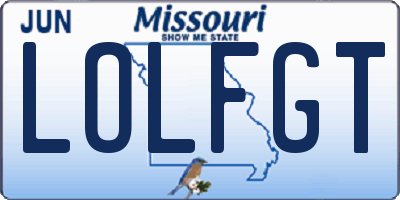 MO license plate LOLFGT