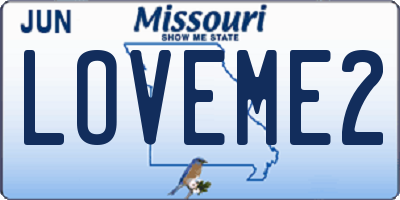 MO license plate LOVEME2