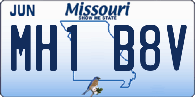 MO license plate MH1B8V