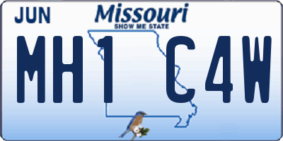 MO license plate MH1C4W