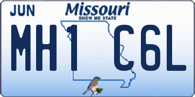 MO license plate MH1C6L