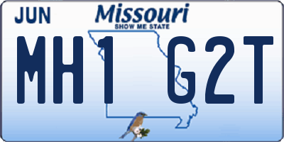 MO license plate MH1G2T