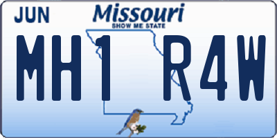 MO license plate MH1R4W