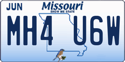 MO license plate MH4U6W