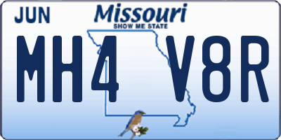MO license plate MH4V8R