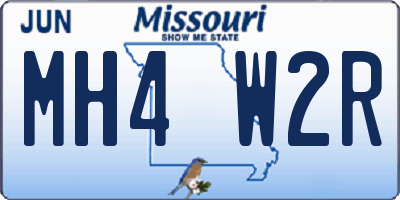 MO license plate MH4W2R