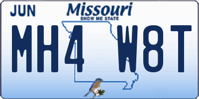 MO license plate MH4W8T