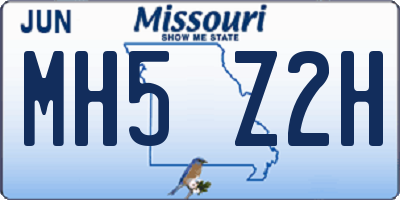MO license plate MH5Z2H