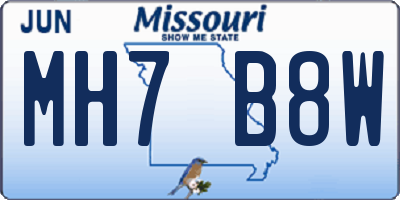 MO license plate MH7B8W
