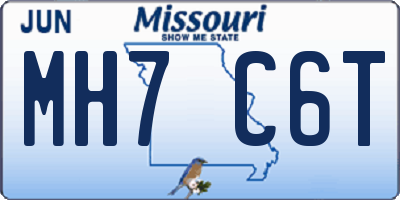 MO license plate MH7C6T