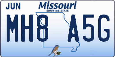 MO license plate MH8A5G
