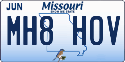 MO license plate MH8H0V