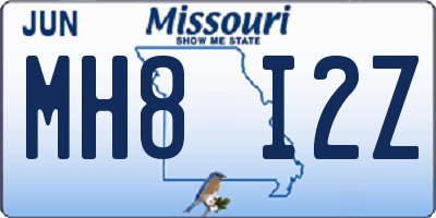 MO license plate MH8I2Z
