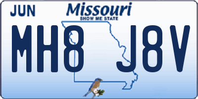 MO license plate MH8J8V