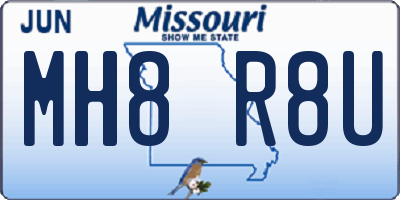 MO license plate MH8R8U