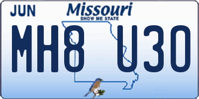 MO license plate MH8U3O